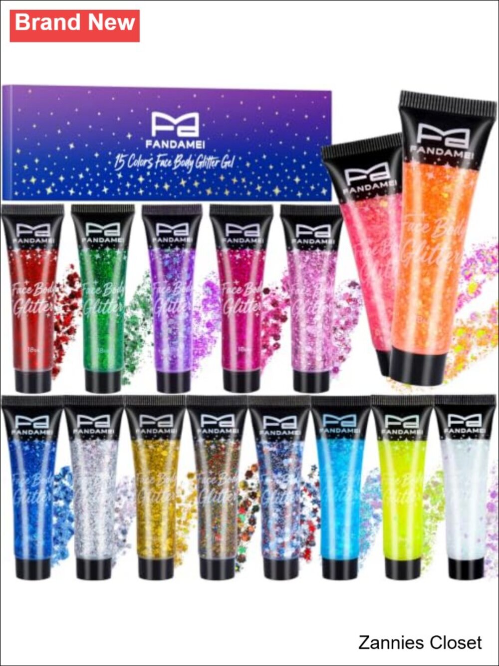 👻 15 Shade Glow in the Dark Body & Hair Glitter Gel Kit Face Sparkles Rave